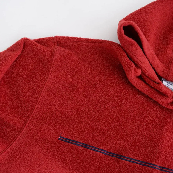 Vintage 90S Old Navy Red Fleece Hooded Pullover Sweatshirt Size 2XL - Picture 10 of 10